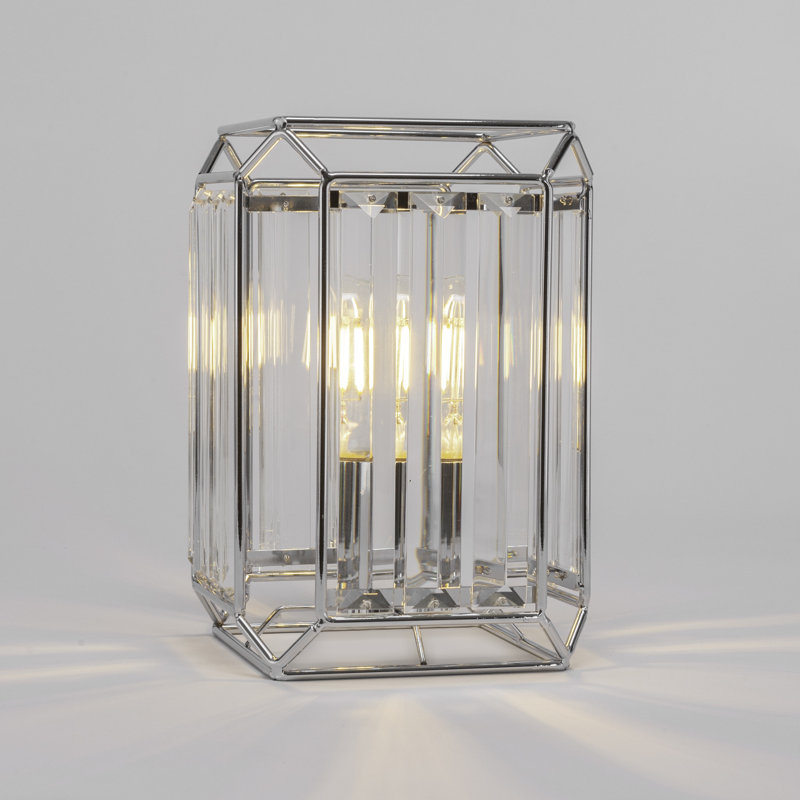 Lampe de table Fernville, Chrome, H 9,5 po x l 6,75 po x P 6,75 po