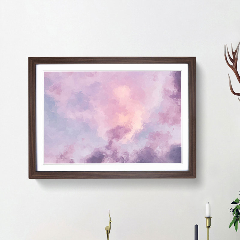 Cloud Mist In Abstract - Picture Frame Painting Print, Walnut Framed, 36cm H x 48cm W x 2cm D
