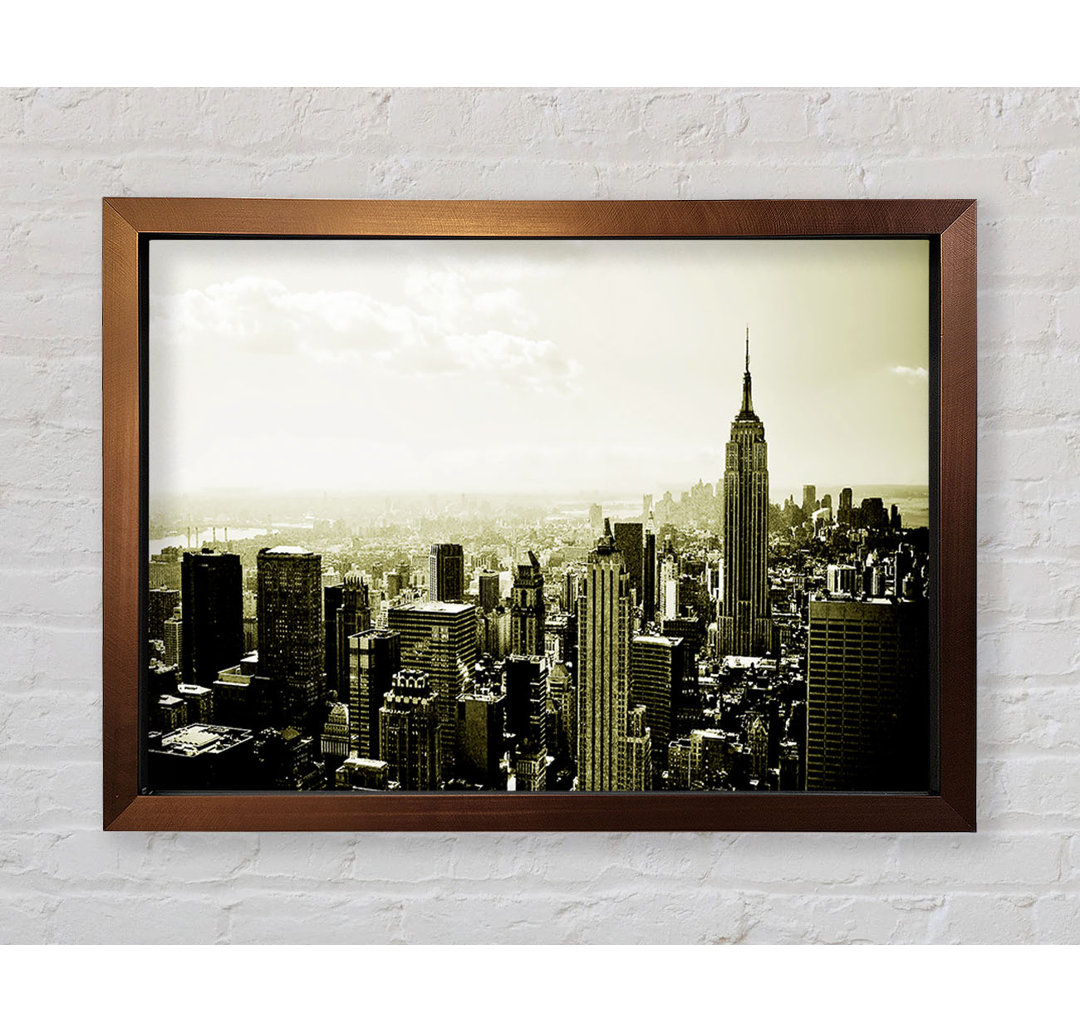 New York Skyline Sepia - Einzelner Bilderrahmen Kunstdrucke