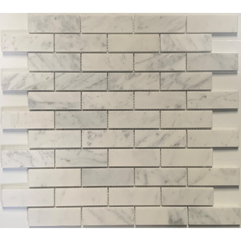 Carreau de mosaïque pour mur et plancher en marbre brique 1 po x 3 po