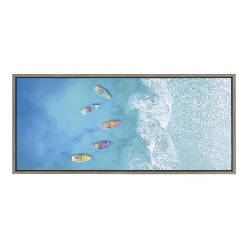  Sylvie Tropical Escape Framed Canvas By The Creative Bunch Studio 18X40 Grey