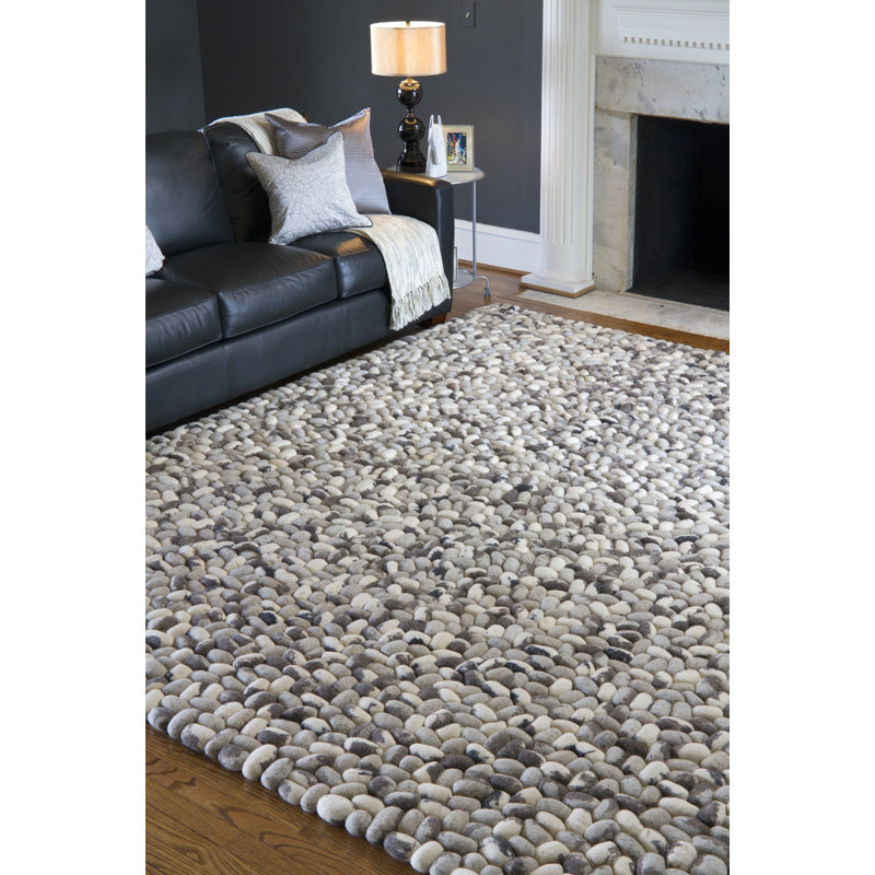 Summit Wool Geometric Area Rug in Gray, Rectangle 5' x 8'
