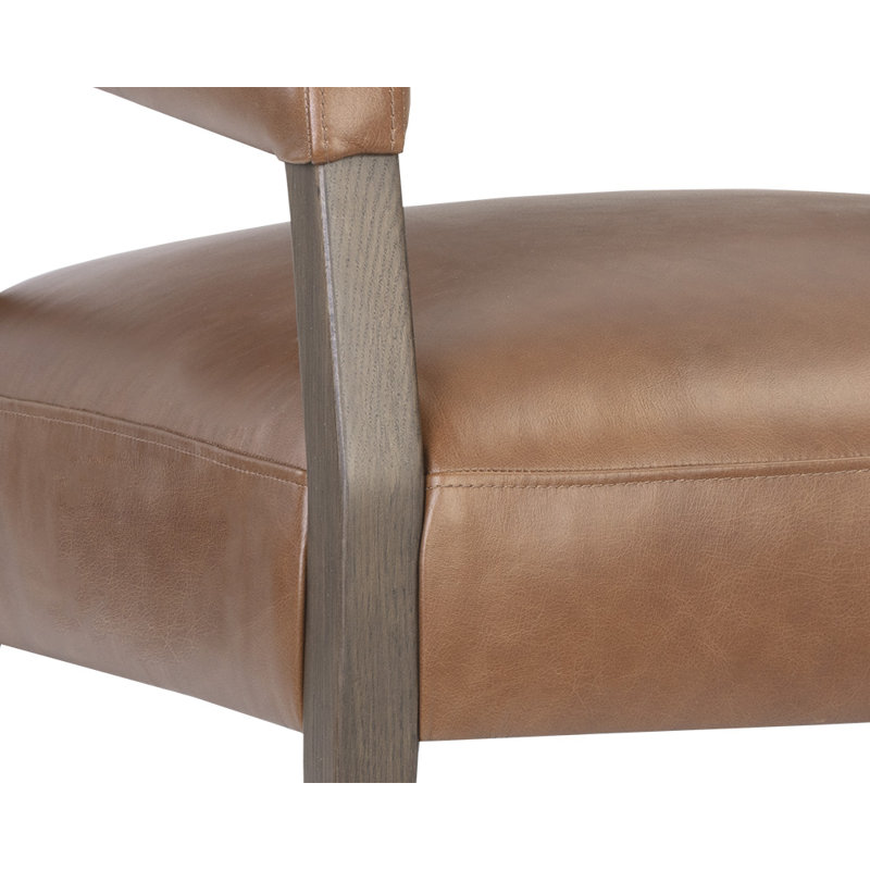 Carlyle Lounge Chair, Brown Genuine Leather