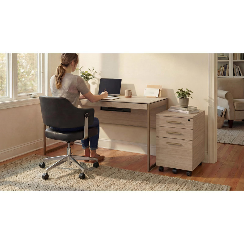 Sequel Studio Mobile Pedestal File - 6607, Neo Oak/Bronze