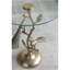 Table d'appoint paon 17,7 x 17,7 x 24 po avec plateau rond en verre