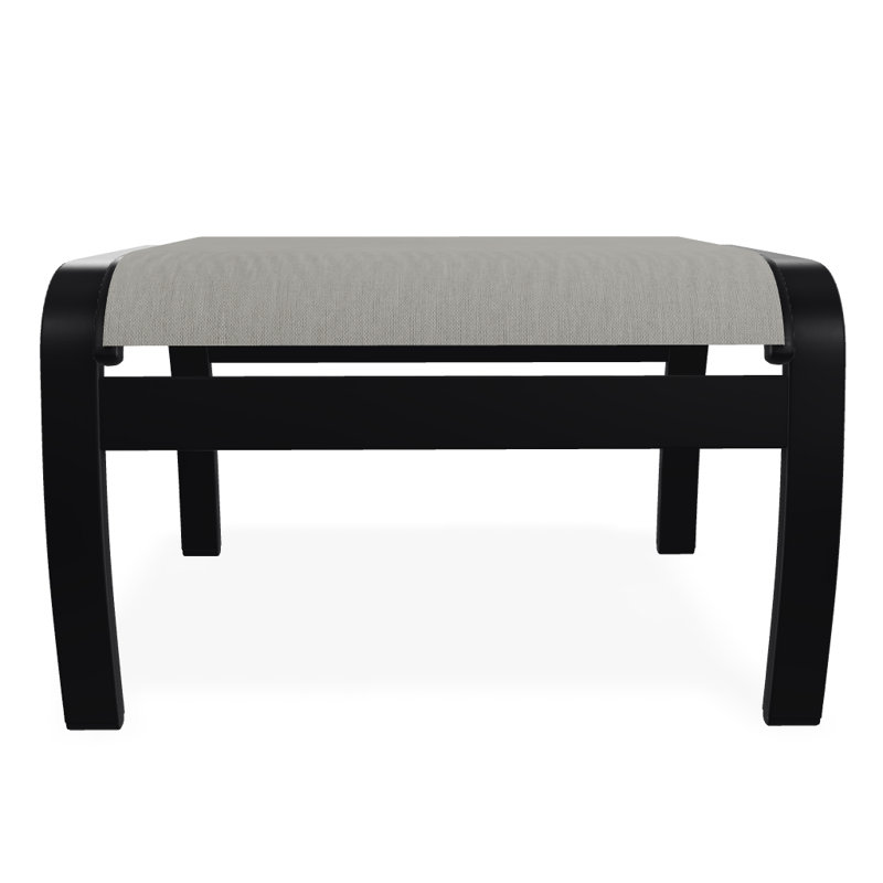 Repose-pieds d'extérieur avec coussin Askar, Noir texturé, Huître Augustine