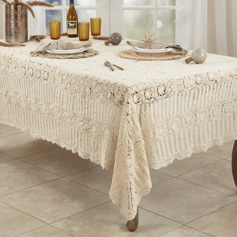 Cavaillon Tablecloth, 108" L x 72" W, Ecru
