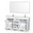 Sheffield 60" Freestanding Double Bathroom Vanity with Cultured Marble Top with 58" Mirror-59388381-59388385