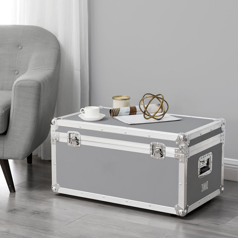 Manufactured Wood Camp Trunk / Footlocker, Alloy Gray