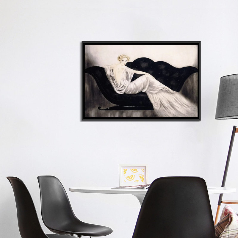 The Sofa, C.1937, 26" H x 40" W x 1.5" D, Black Floater Framed Canvas, No Mat