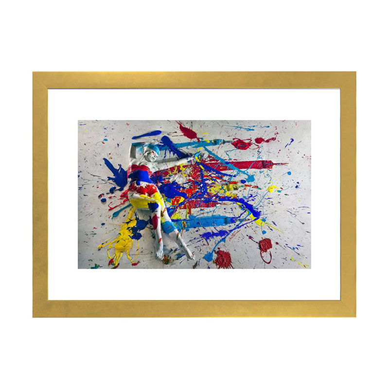 Impression, Papier encadré doré, Blanc, H 24 po x l 32 po x P 1 po