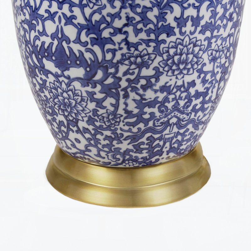 Lampe de table bleue en céramique