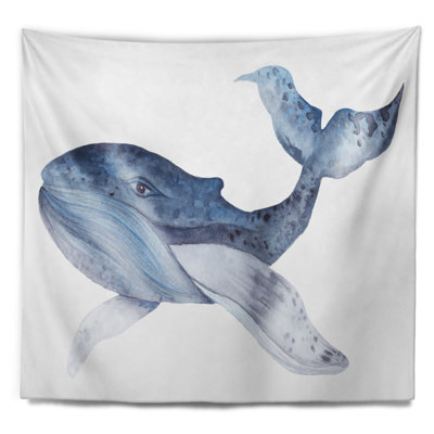 Grande tapisserie à la baleine avec aquarelle