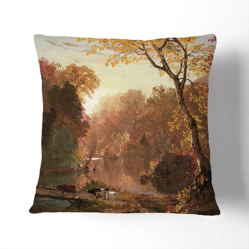 Autumn in North America Scatter Cushion, 40cm H x 40cm W x 15cm D, Stone