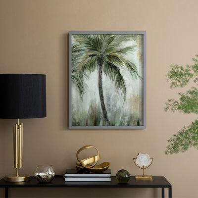 «Tropical Palm I», reproduction encadrée - bois massif