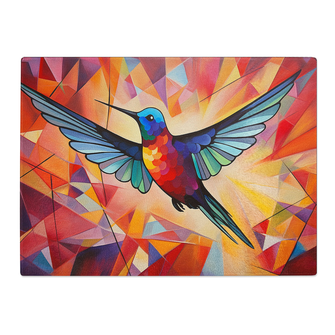Hummingbird Constructivism  Glass Chopping Board