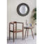 Miroir d'appoint rond avec texture tissée et verre