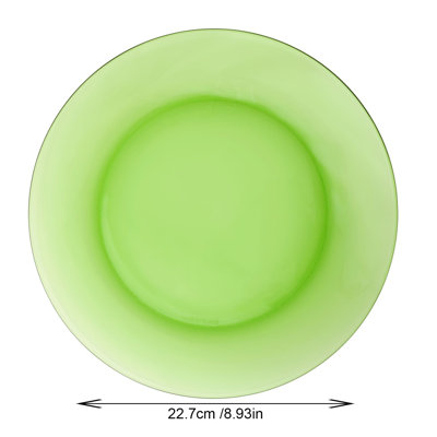 Ensemble de 6 assiettes à dîner en verre trempé commercial de 23 cm Duralex Lys Green, allant au lave-vaisselle