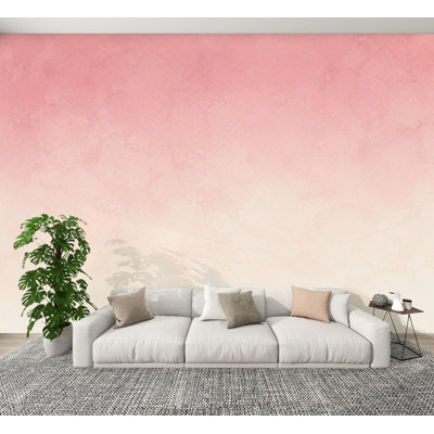 Papier peint auto-adhésif en PVC à motif de dégradé aquarelle rose pâle 69 x H 96 po amovible pour chambre à coucher, bureau à domicile