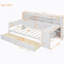 Lit de jour simple en bois avec tablettes de rangement, lit multifonctionnel avec deux tiroirs de rangement-889085202