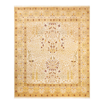 Tapis unique en laine noué à la main 9 pi 1 po x 9 pi 3 po nouvel âge Keenan