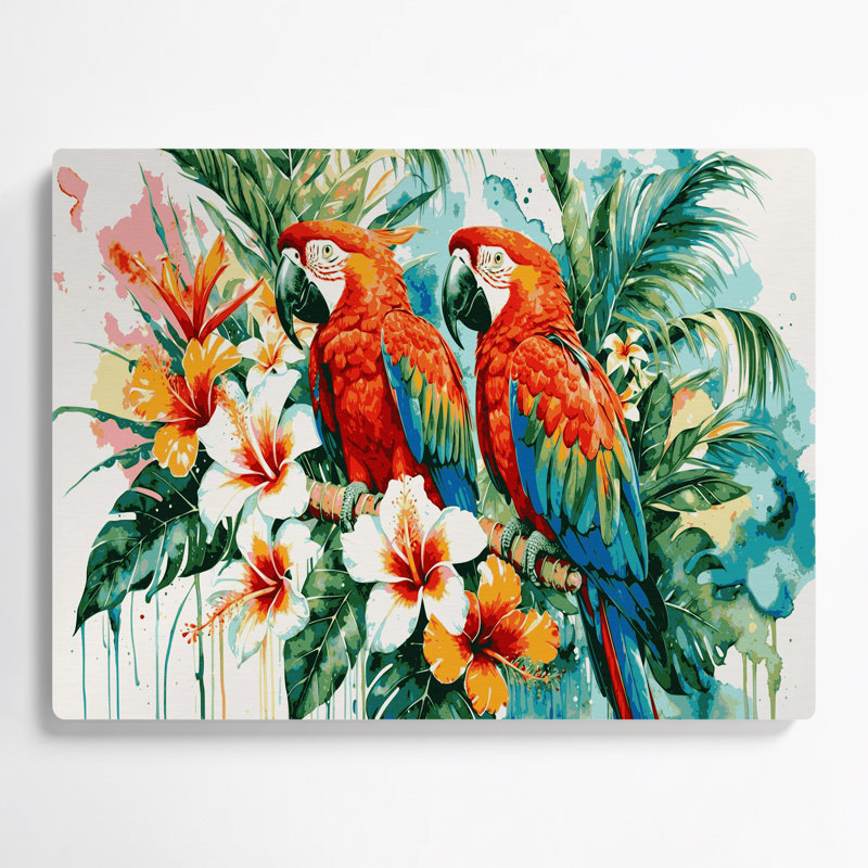 Art mural hawaïen aras brun en métal, H 16 po x l 20 po