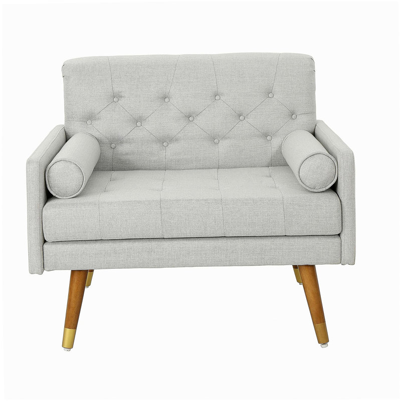 Club Chair，Mid-Century Modern Design, Photiades Light Gray Fabric