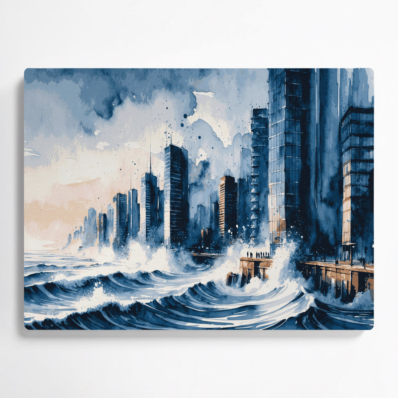 Art mural gris côtier urbain côtier, H 11 po x l 14 po