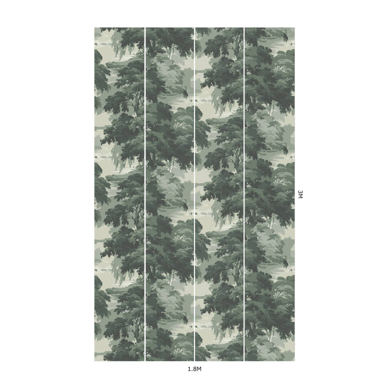 REVERIE Wallpaper - Verde 9'10" - full height wallpaper