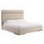 Lit en velours beige moderne et 2 tables de chevet-106872637