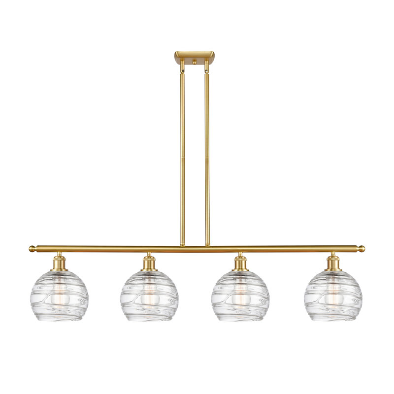 Luminaire suspendu pour îlot de cuisine 4 lumières Caples, Ampoule non incluse, Or satiné