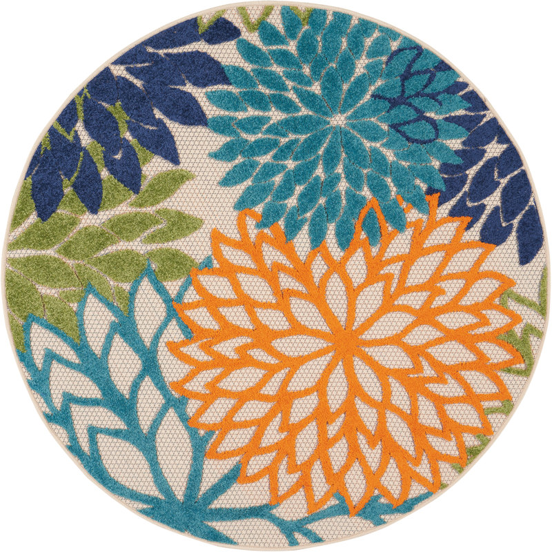 Tapis transitionnel multicolore Newton, Rond 7 pi 10 po