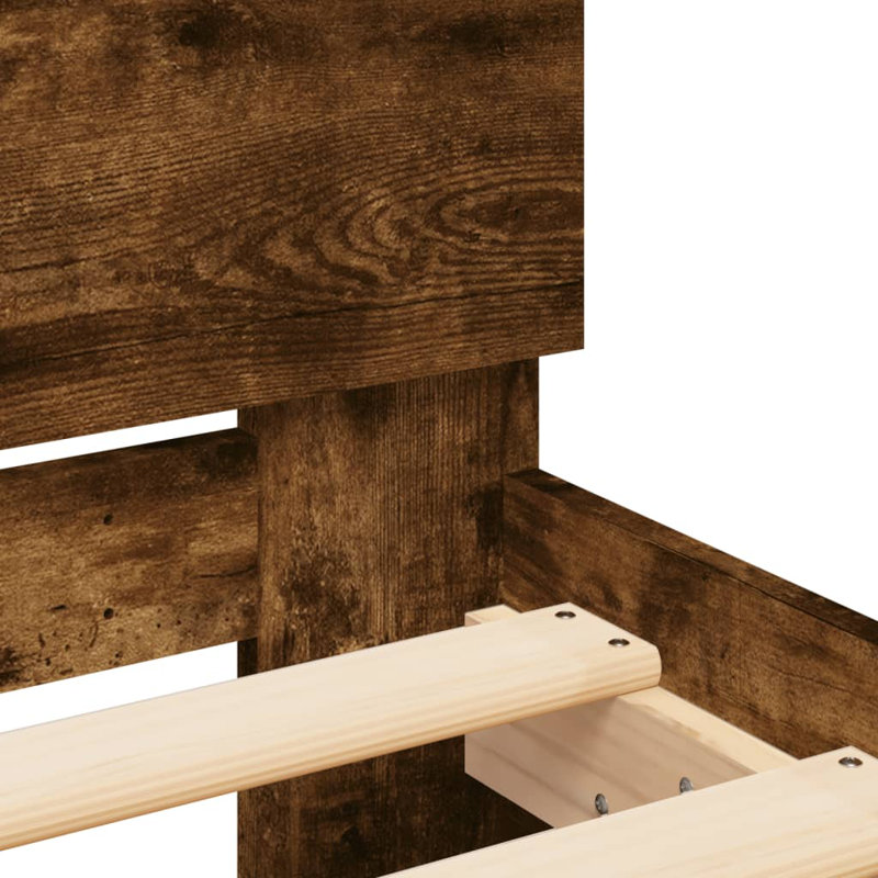 Bed, European Single (90 x 200 cm), Smoked Oak