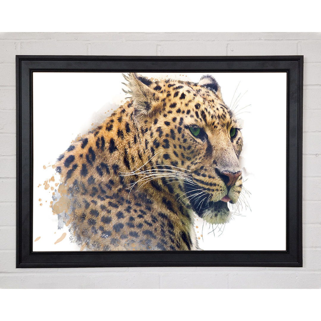 Gerahmter Druck Aquarell Splash Leopard