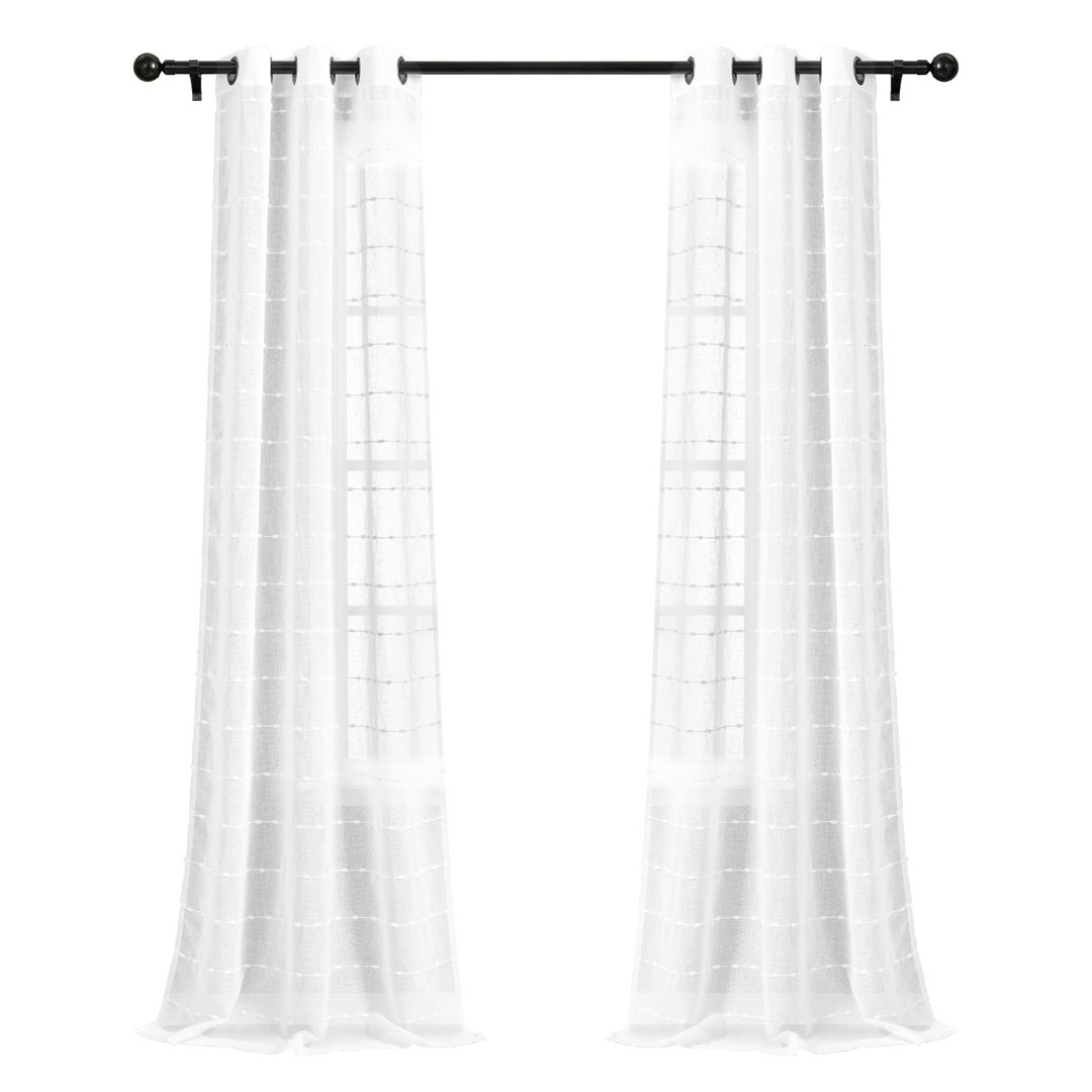 Polyester Sheer Curtain Single Panel Lush Decor