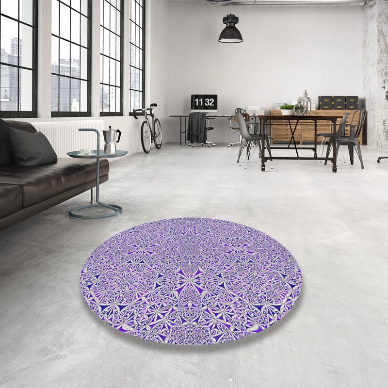 Damask Indoor Rug, Round 6'