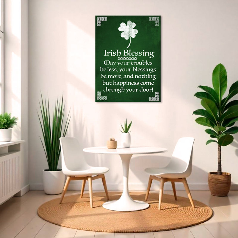 Reproduction d’art sur toile, "Irish Blessing" par Tristan Scott, H 20 po x l 16 po x p 0,75 po