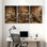 Ensemble de 3 reproductions d'art sur toile Western