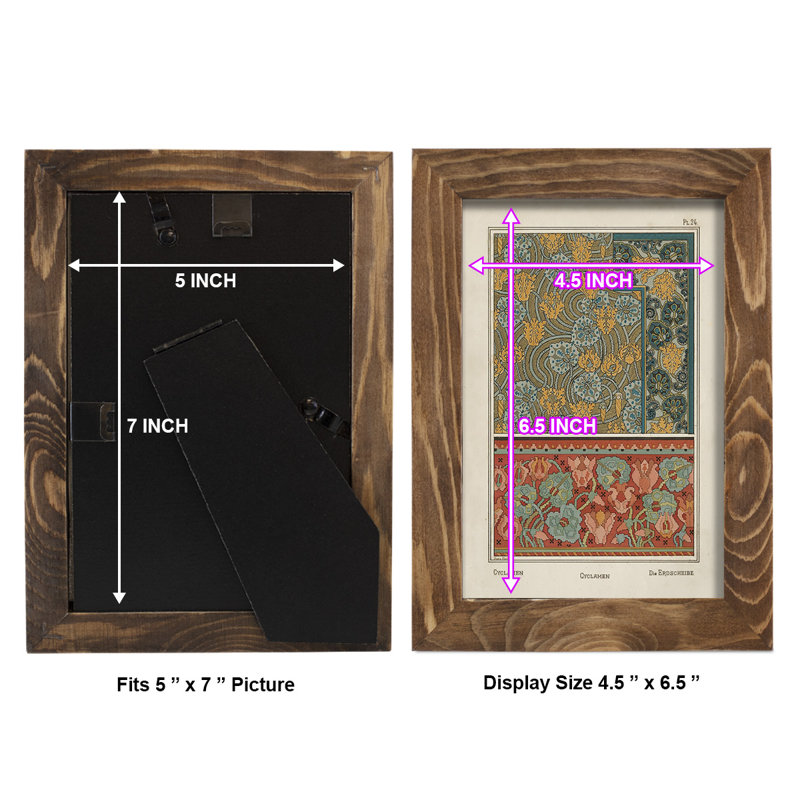 Nouveau Decorative I, reproduction d'art encadrée, H 6 po x l 4 po x P 1 po, Noyer