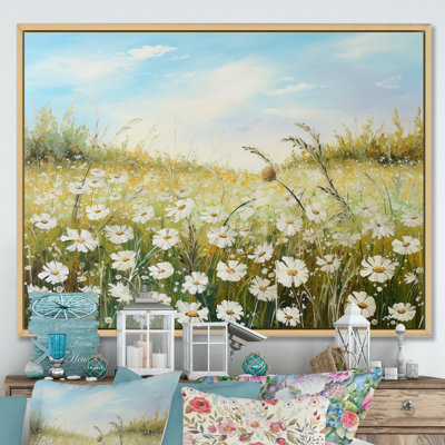 Daisies In The Sunlight Flowers Field - Flower Field Wall Art