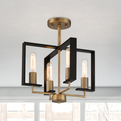 Lustre rectangulaire unique à 4 lumières Luka