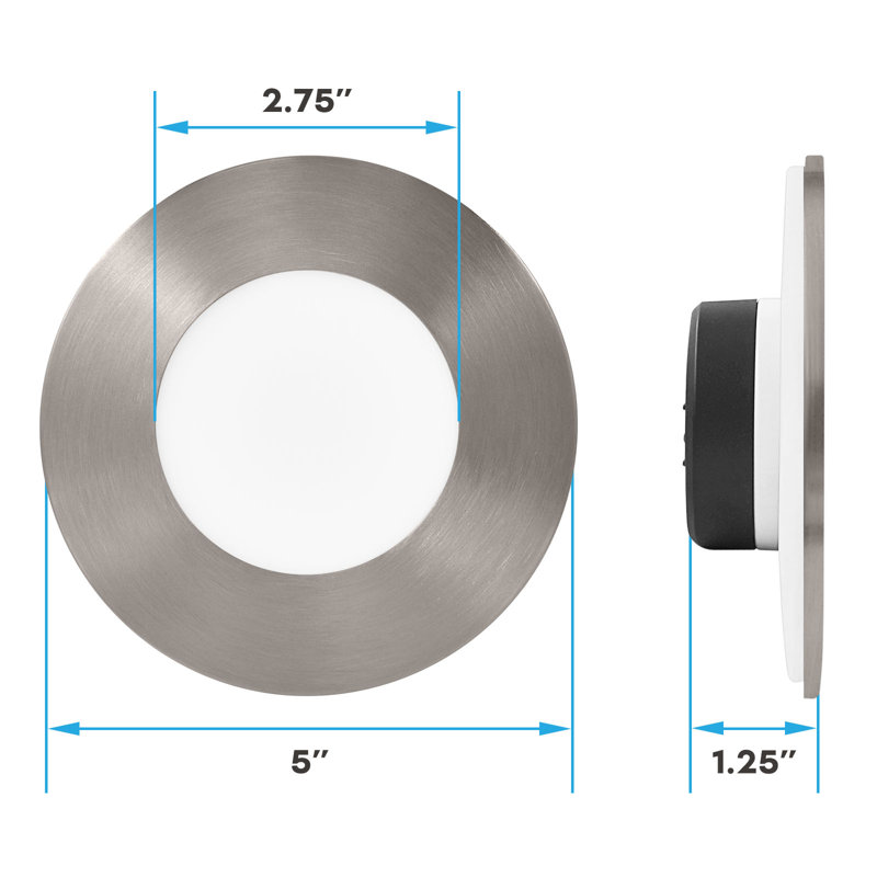 4'' 7.5 Watt Dimmable LED Retrofit Recessed Lighting Kit, Brushed Nickel