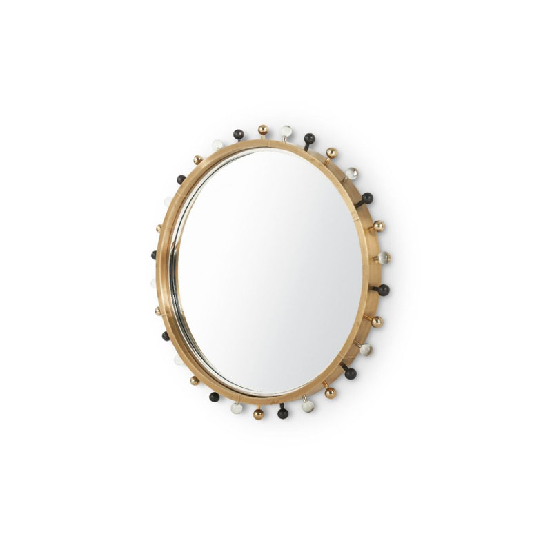 Zoe Round Brass Mirror