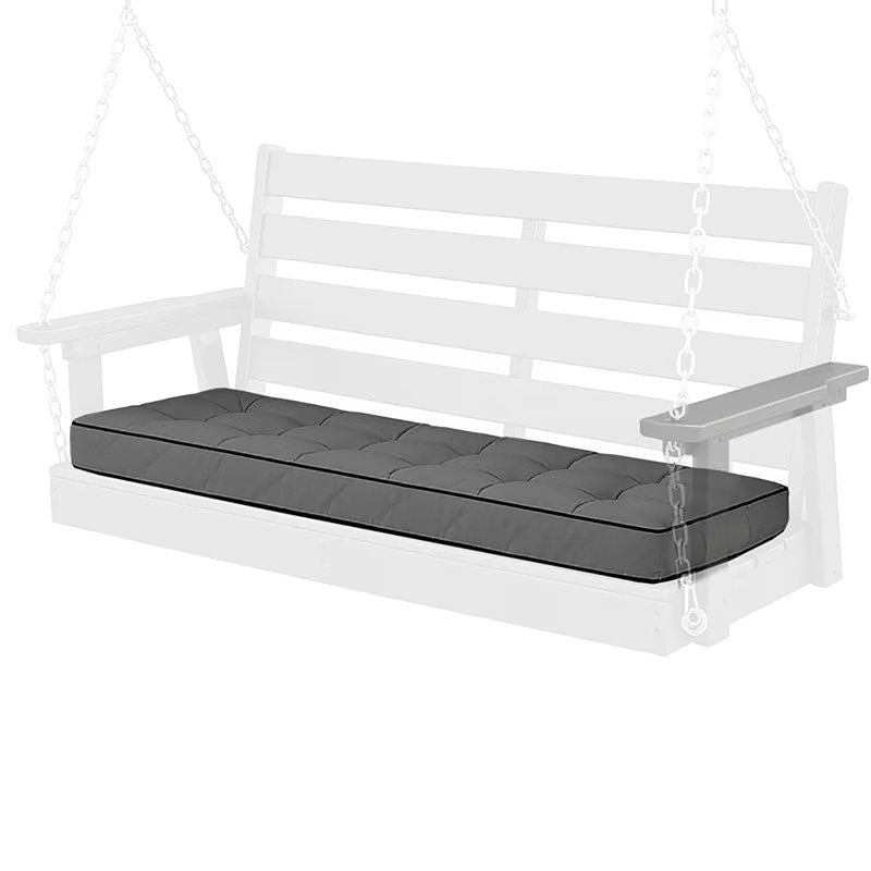 Outdoor 4'' Thick Bench Seat Cushion, 63*20In Waterproof Bench Seat Cushion Replacement, Dark Gray