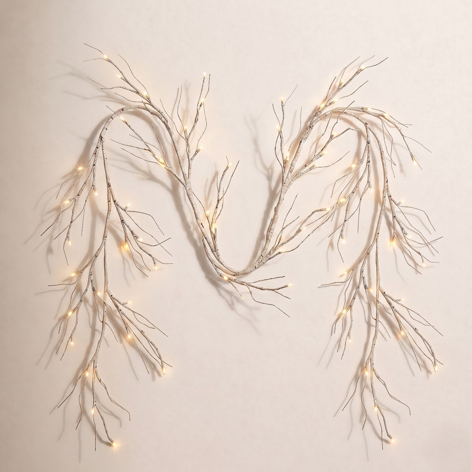47'' in. Lighted Birch Garland