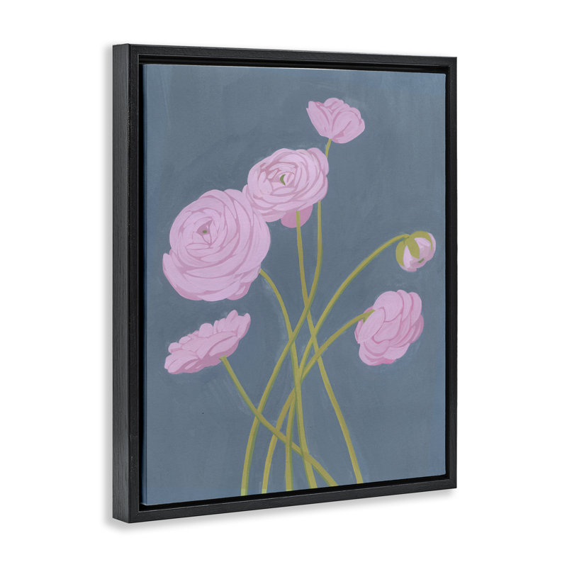 Cadre flottant Dusty Posies Botanicals, design par Grace Popp, Cadre flottant noir de jais, H 21 po x l 17 po