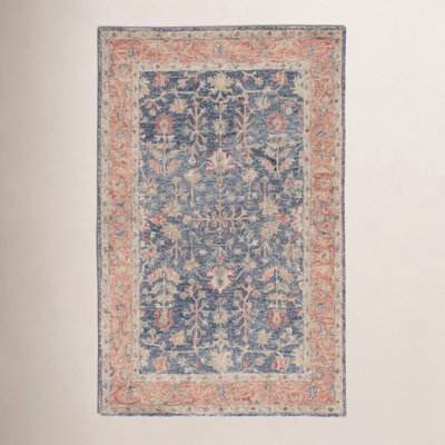 Lindsay Blue Orange Hand-Tufted Wool Oriental Rug
