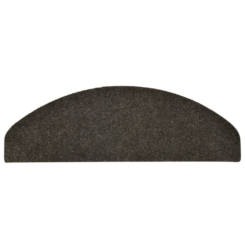 Argenys Self-adhesive Stair Mats Needle Punch, Semi-Circle 65cm x 21cm, 15 Pieces Included, Anthracite