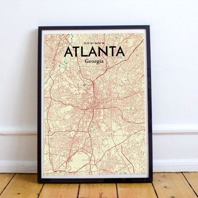 Atlanta City Map - No Frame Print