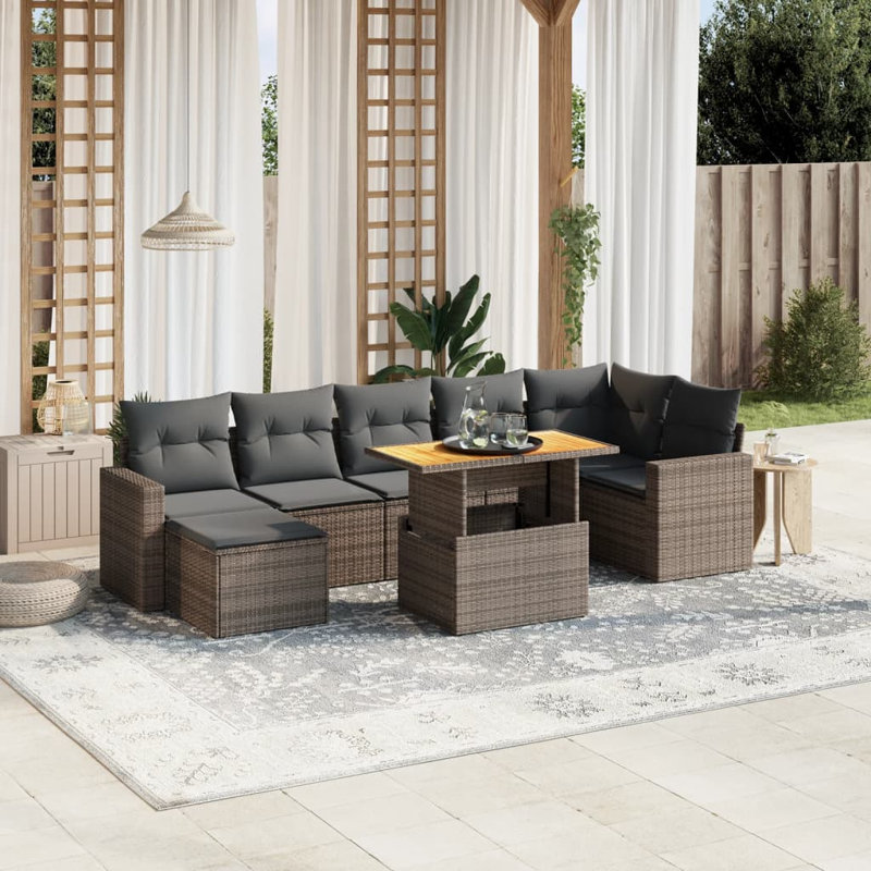 Ensemble de canapé de jardin Vidaxl gris